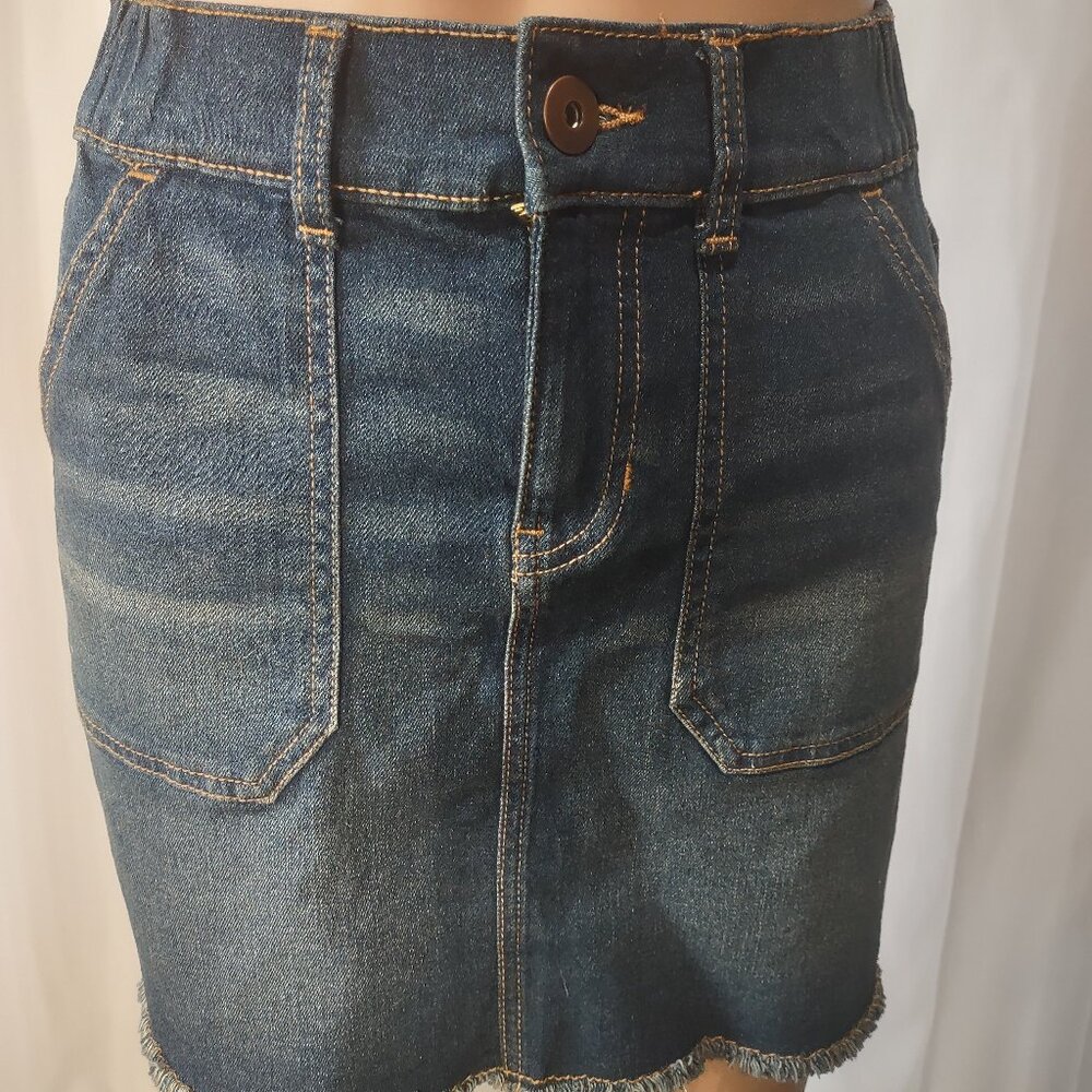 No Boundaries high rise denim mini skirt size xs/ch (1)